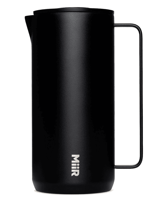 SwagDrop MiiR New Standard French Press, in black, filtering coffee grounds effectively and delivering smooth, sediment-free beverages.