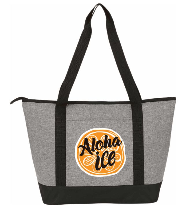 SwagDrop Stay Cool 40-Can Event Cooler, in grey, featuring an insulated design, keeping drinks and snacks chilled for outdoor gatherings.