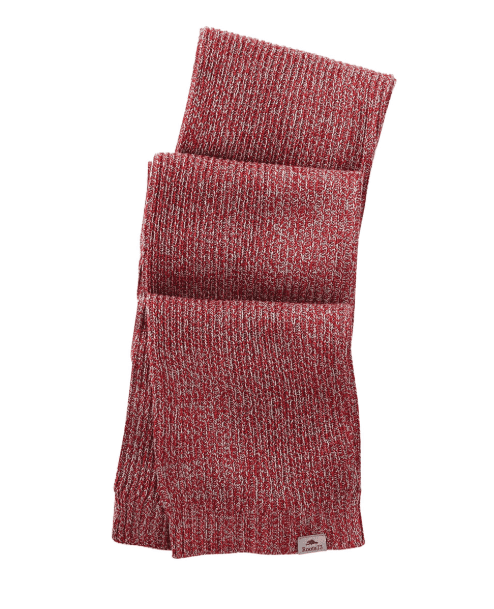 SwagDrop Unisex RAVENLAKE Roots73 Knit Scarf, in red, featuring a soft heather knit finish and modern design, for stylish winter layering.