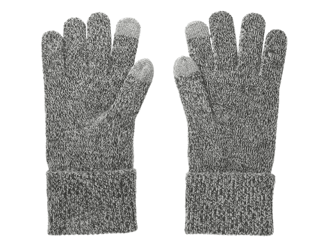 SwagDrop Unisex REDCLIFF Roots73 Knit Texting Gloves, in grey, combining soft knit fabric with touchscreen tips for tech use in chilly weather.