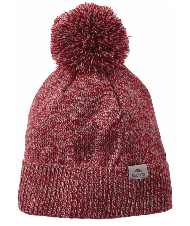 SwagDrop Unisex SHELTY Roots73 Knit Toque, in red, made of soft, acrylic yarn, with a pom pom detail, for everyday winter wear.