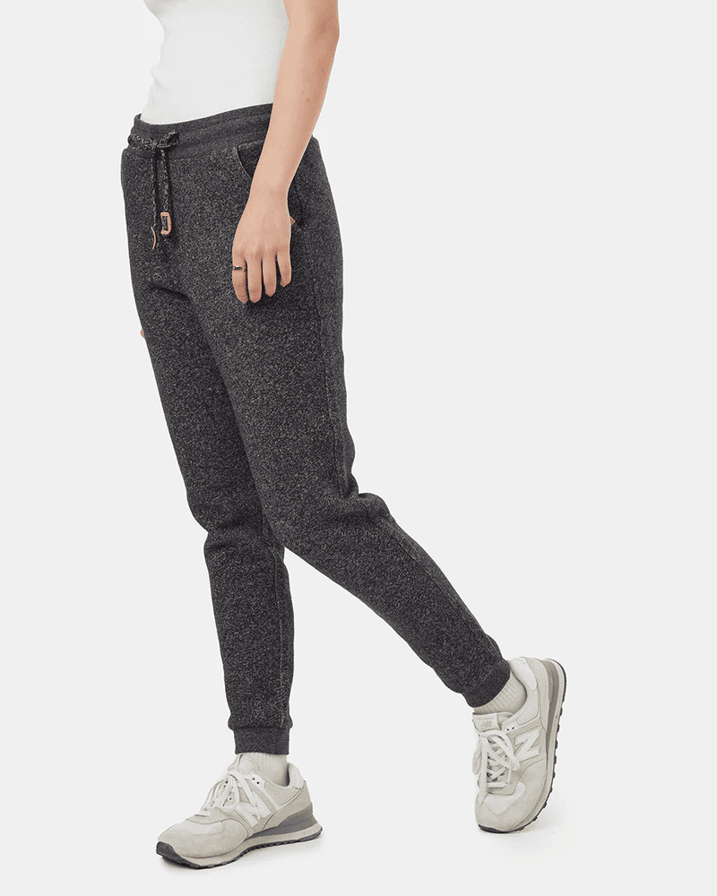 SwagDrop Women’s Tentree Bamone Sweatpant, in grey, blending organic cotton and recycled polyester in a tapered fit for home or casual outings.