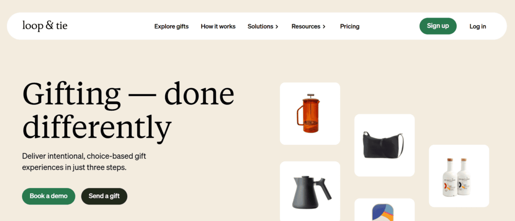 The Loop & Tie homepage.