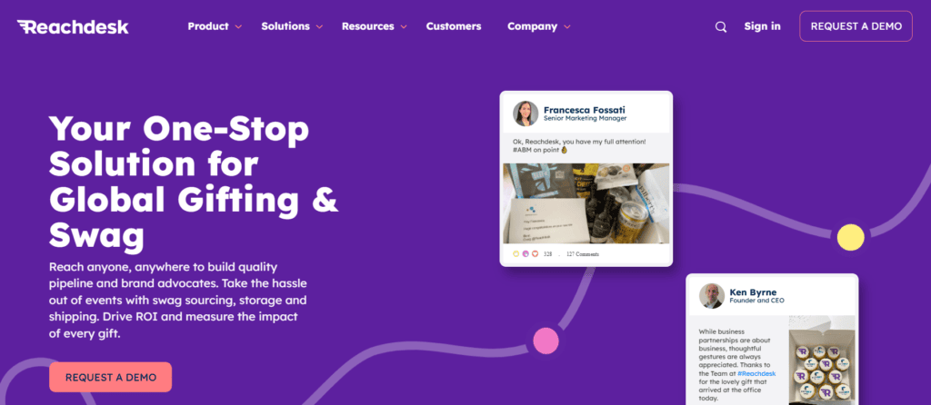The Reachdesk homepage.