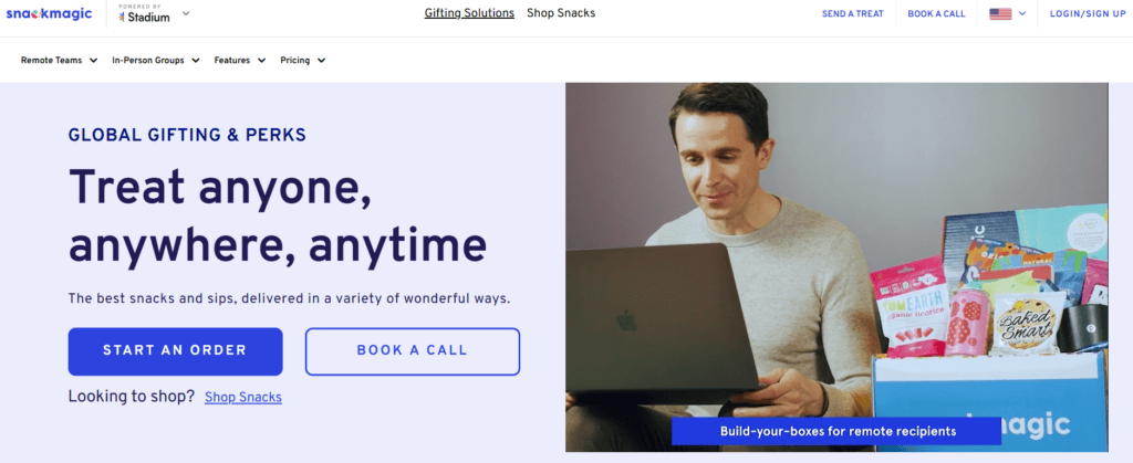 The SnackMagic homepage.