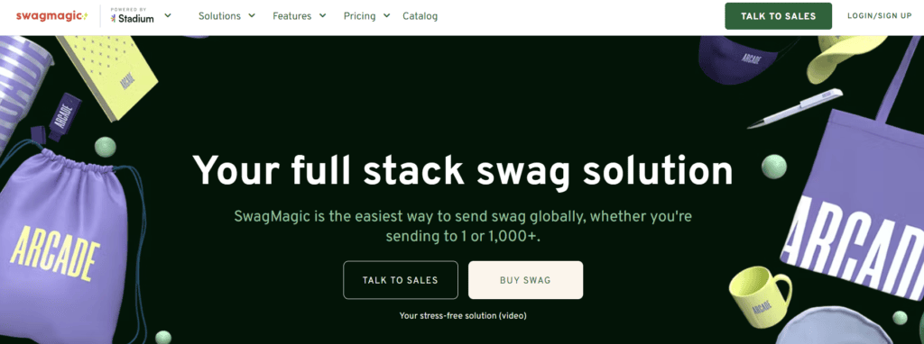 The SwagMagic homepage.