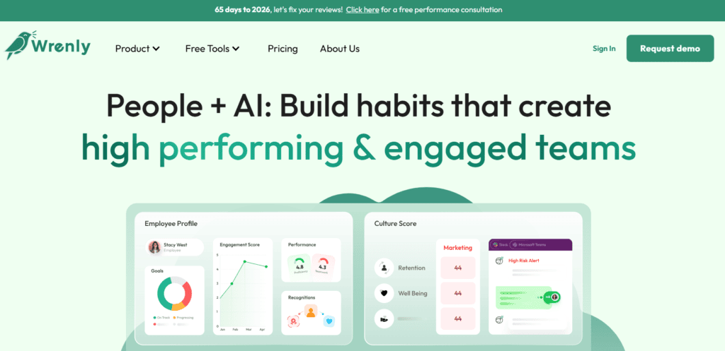 The Wrenly homepage.