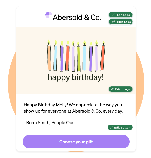 Loop & Tie's Customize & Brand email design options.