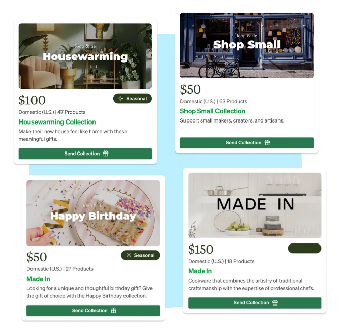 Loop & Tie's Gift & Go collections.