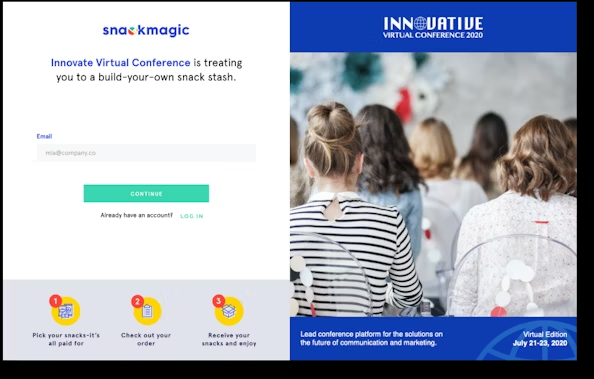Screenshot of SnackMagic's Branded Digital Experience landing page.